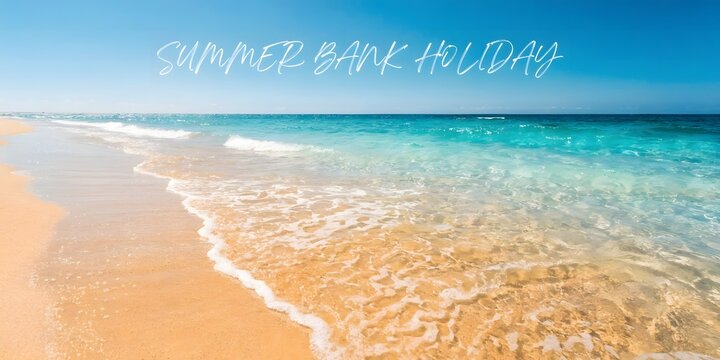 Summer bank holiday on sunny beach.