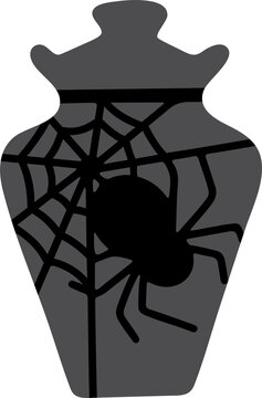 black spider on white background