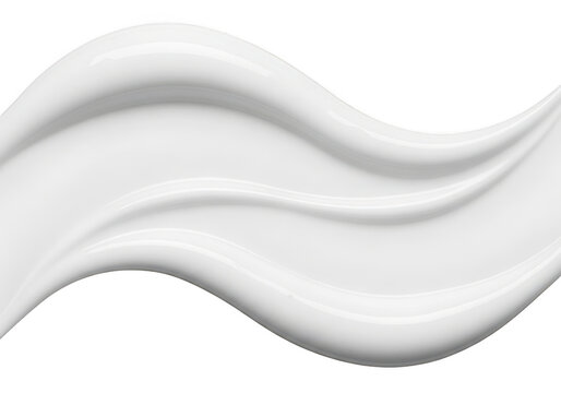 Smooth white cream smudge isolated on a pure white background