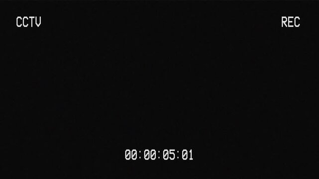 Cctv camera recording screen overlay with timer and rec indicator