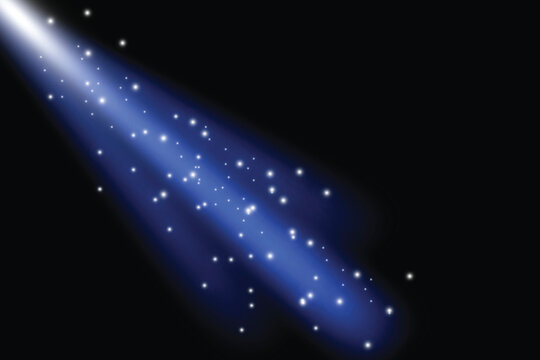 Blue spotlights for background effects and light overlays. Vector spotlights for dark backgrounds.
