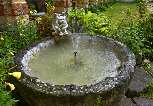 Old castle fountain in Międzylesie - a city in southwestern Poland, in the Lower Silesian Voivodeship, on the Kłodzka Neisse River
