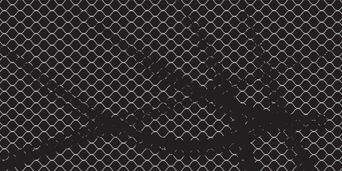 Soccer goal mesh, fishnet pattern or fish net background, vector seamless texture. Black rope net pattern on white, fishing of football goal or sport net and fishnet with knot grid or wire netting © aba