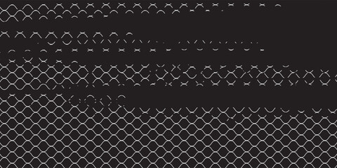 Soccer goal mesh, fishnet pattern or fish net background, vector seamless texture. Black rope net pattern on white, fishing of football goal or sport net and fishnet with knot grid or wire netting © aba