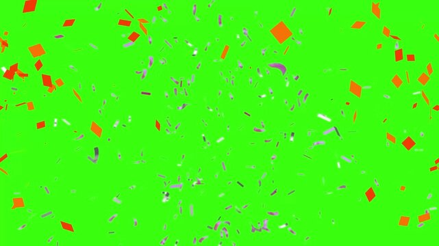 3D confetti explosion animation on greenscreen background. Perfect for celebration themes