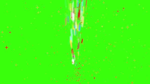 3D confetti explosion animation on greenscreen background. Perfect for celebration themes