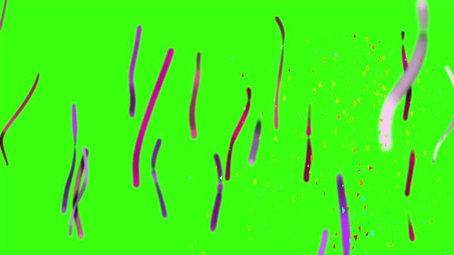 3D confetti explosion animation on greenscreen background. Perfect for celebration themes