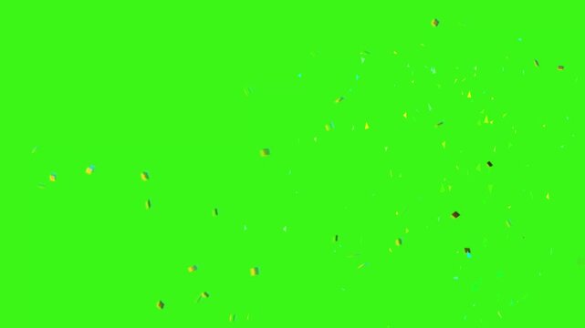 3D confetti explosion animation on greenscreen background. Perfect for celebration themes