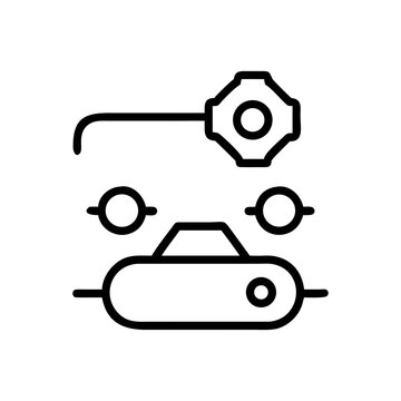 Fine Tuning Line Icon Vector Illustration &ndash; AI Model Fine Tuning Symbol, Machine Learning Model Optimization Outline Icon, LLM Custom Training, Generative AI and MLOps Technology Concept