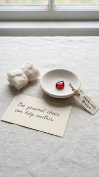 Red Gem Symbolizing Blood Donation and Personal Choice to Help Others