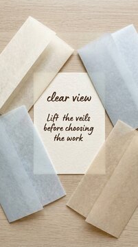 Folded Paper Veils Laid Flat with Inspiring Text for Low Attention Span Audiences