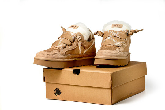 Nis, Serbia - December 26, 2025: UGG Lowmel Chestnut Sneakers. Womens Sneakers isolated on white background
