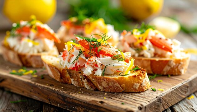 Krabben-Dill-Canap&eacute;s