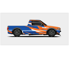 Fototapeta premium Bold and Dynamic Vehicle Wrap Design for Sports Truck