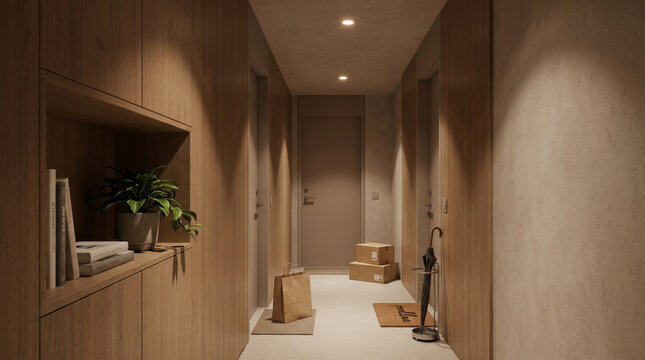 Apartment Hallway Thresholds Showing Private Life Inside Shared Housing