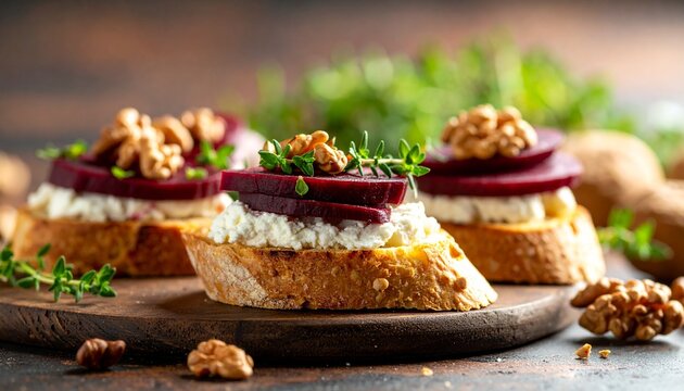 Ziegenk&auml;se-Rote-Bete-Canap&eacute;s