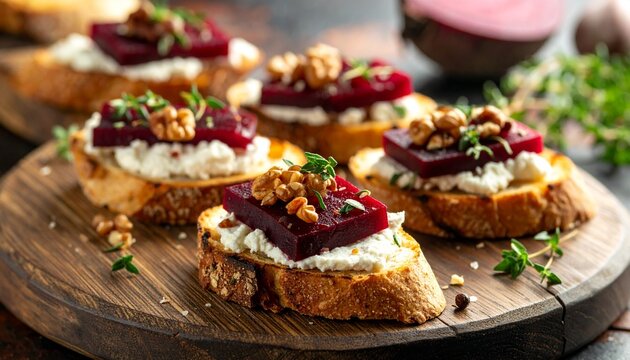 Ziegenk&auml;se-Rote-Bete-Canap&eacute;s