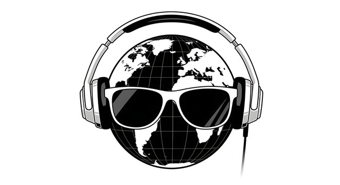 Person wearing headphones with sunglasses
