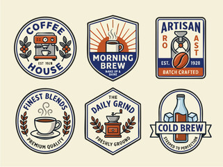 Naklejka premium Set of Vintage Coffee Shop Logos and Badges