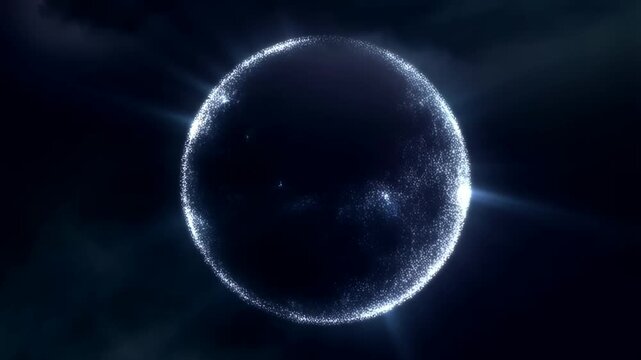 Futuristic celestial globe dark cosmos galaxy star cluster for digital presentation and website background