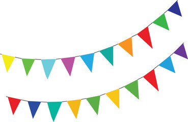 Fototapeta premium Colorful party bunting flags