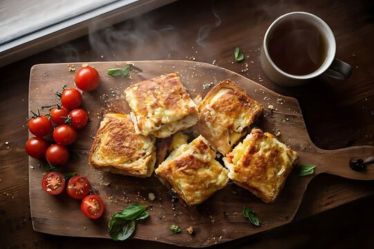 Easy homemade toasted sandwich with melted cheese prepared for a quick snack or light meal.