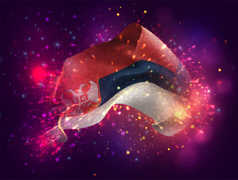 Armenia, vector 3d flag with a splash of paint dots, explosion of colored dots