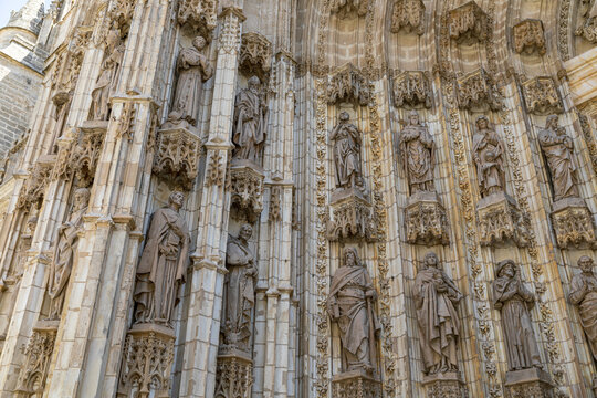 Fragment of the facade of Seville Cathedral, Spain