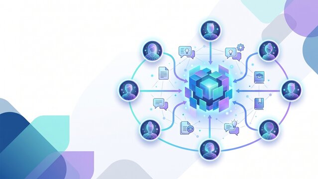 Centralized AI Knowledge Management Collaborative Base  Vector Type illustration