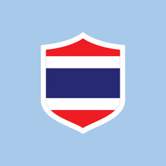 Fototapeta premium Thailand Flag Shield Badge Icon Flat National Emblem