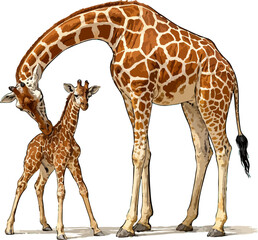 Giraffa camelopardalis illustration art © Diono