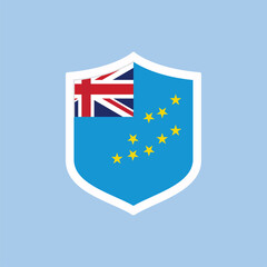 Obraz premium Tuvalu Flag Shield Badge Icon Flat National Emblem