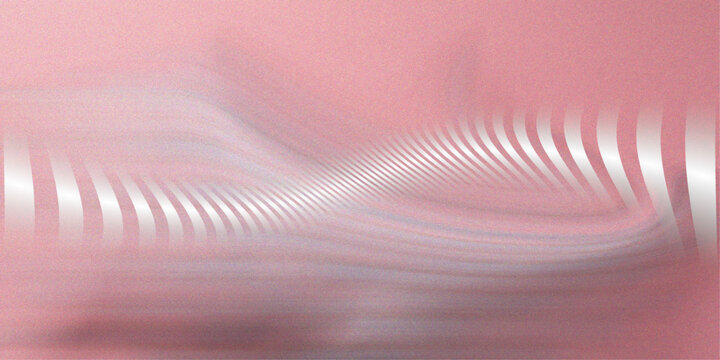 Minimalist white curved lines on pink grainy background texture arts