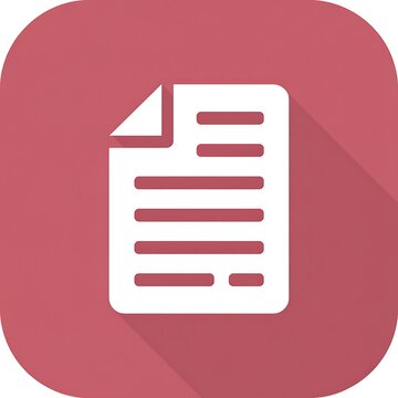Document file icon in a flat pink square design