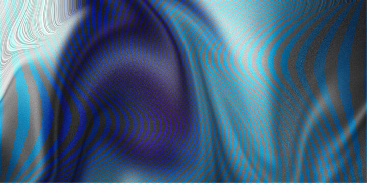 Blue and silver wavy fabric texture background with abstract stripes
