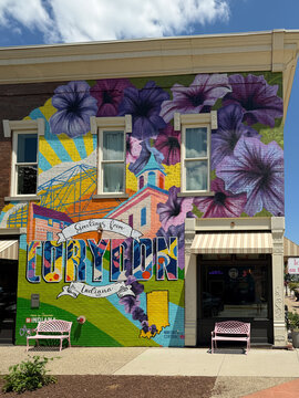 Corydon, Indiana mural painted on the side of a brick building