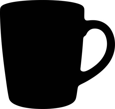 Black silhouette of a coffee mug