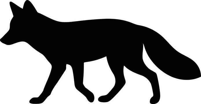 Black silhouette of a fox