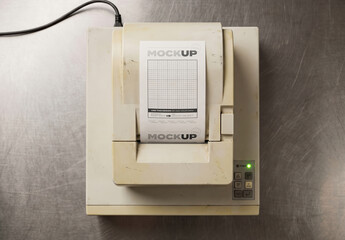 Ticket Machine Printing Ticket Mockup