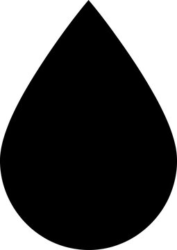 Black teardrop or water drop icon symbol
