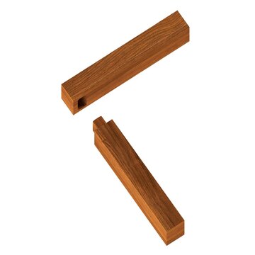 Mortise and Tenon Joint Woodworking with Oak Wood Texture