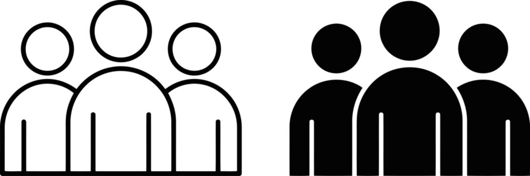 Group of people icon set, human user profile symbol, vector illustration