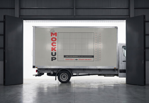 Truck Box Warehouse Mockup