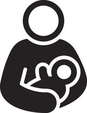 Mother holding baby icon