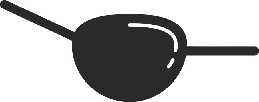 Pirate eye patch icon, simple black silhouette