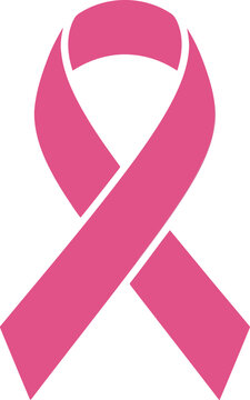 Pink ribbon breast cancer awareness symbol isolated on white background