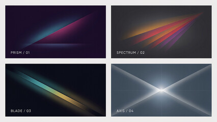 Fototapeta premium Abstract geometric light streaks and color spectrum refraction through prism effect