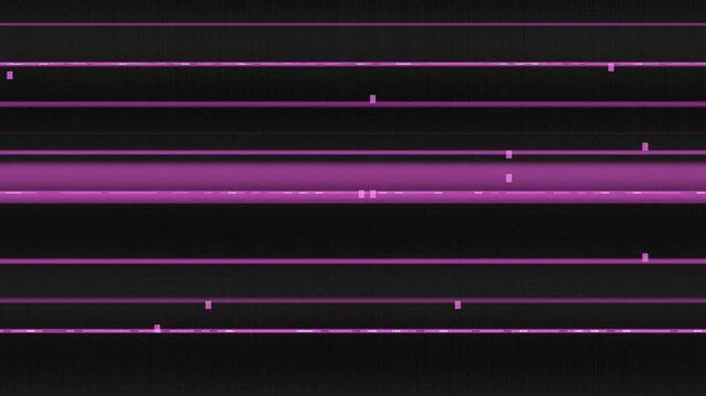 Magenta neon glitch noise static television effect, retro 80s vaporwave screen failure motion graphic with horizontal distortion and CRT scanlines for synthwave music visualizers loop 4k