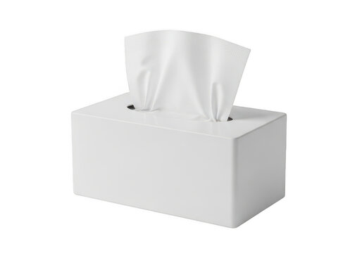 Empty white tissue box on surface