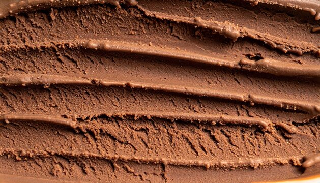 Close Up Texture of Creamy Dark Chocolate Ice Cream Background